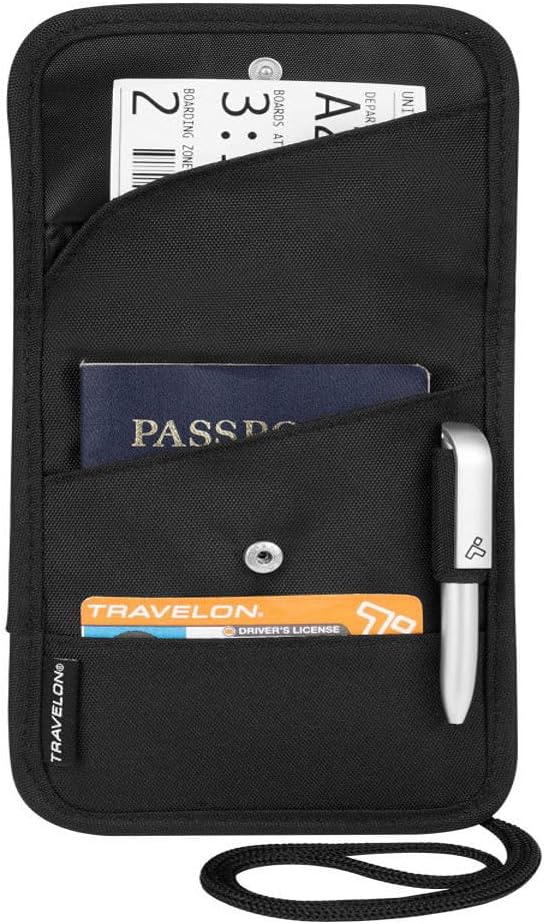 Folding Id and Boarding Pass Holder, Black, One Size - Image 2